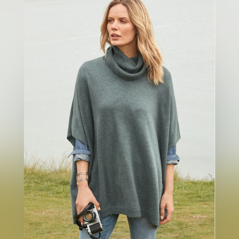 Garnet Hill Cashmere Turtleneck Poncho